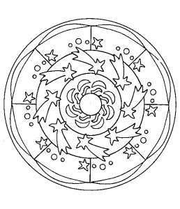 Mandala to color easy children 14